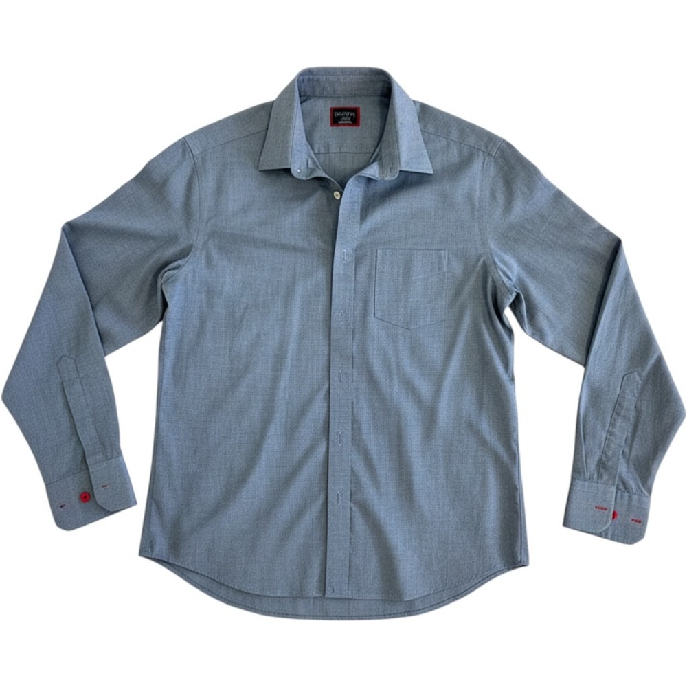 Mens Shirt UNTUCKit Large Blue Cotton Long Sleeve Button Down Shirt Mens Large